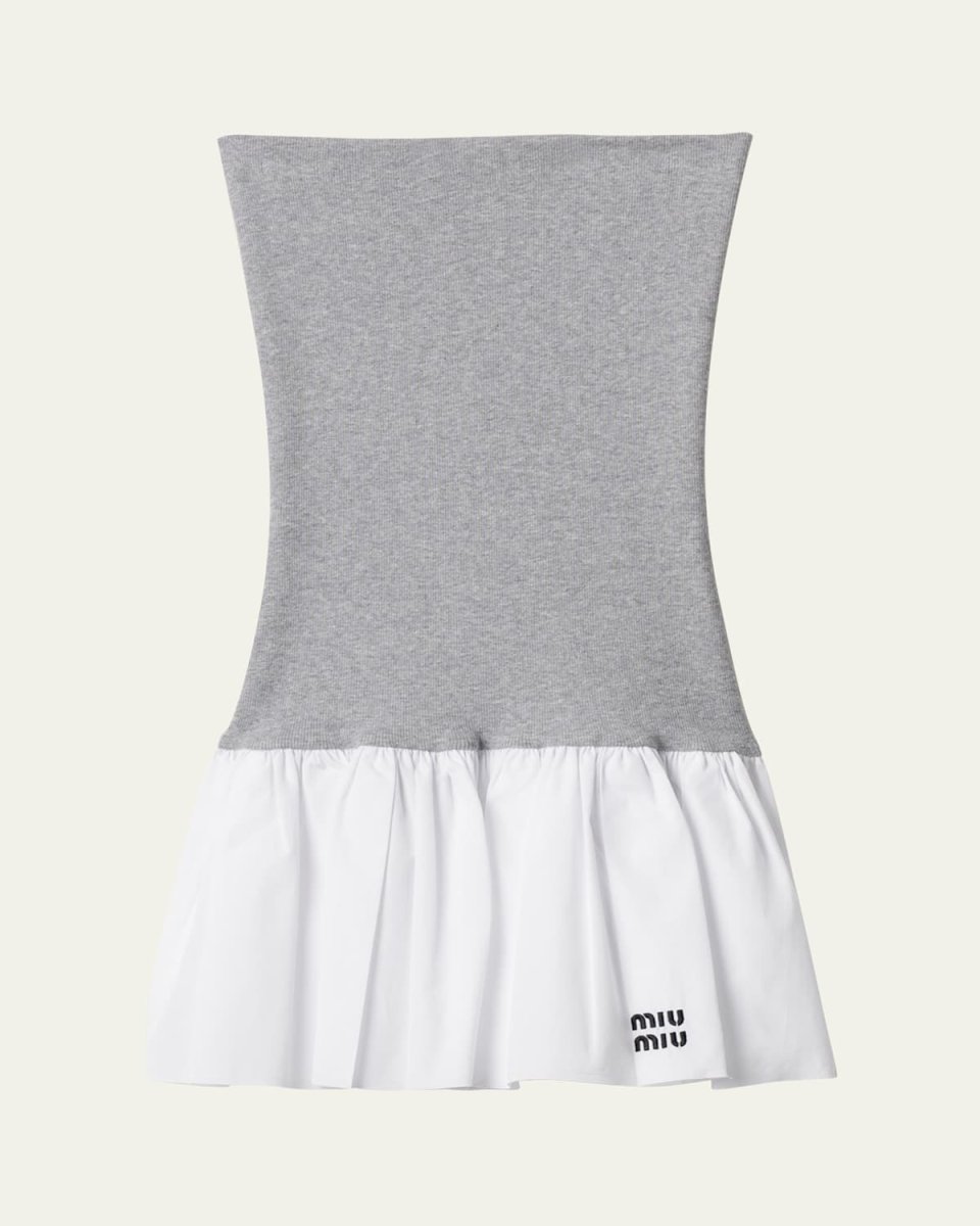 Jersey Popeline Mini Skirt